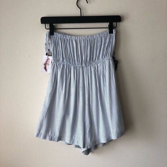 Jessica Simpson Striped Eyelet Strapless Romper - Picture 5 of 6